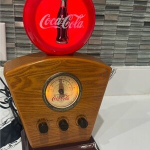 Coca Cola Vintage Radio with Red and Brown Design